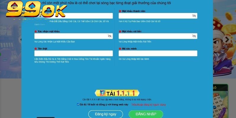 Hướng dẫn đăng ký 99OK trên ứng dụng di động